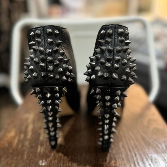 BCBGMAXAZRIA Spiky Studded Heel Boots, Black Size 6/36 - Picture 3 of 9